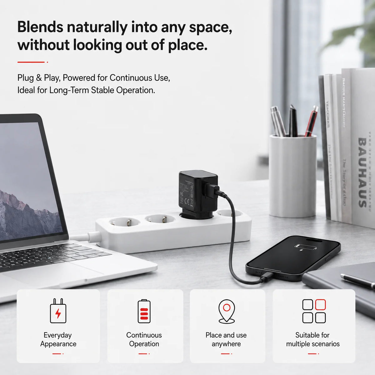 USB charger camera packaging and accessories